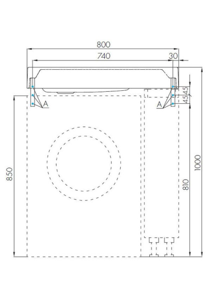 Раковина Акватон Рейн 800 графит 1A72113KRW210