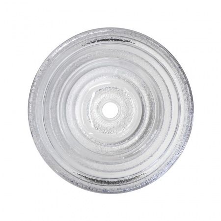 Круглая стеклянная раковина 40 см Comforty CF1G40 прозрачное стекло, кольцевые ребра