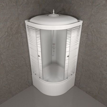 Угловая душевая кабина Тритон Полосы 90*90 Б, глубокий поддон, сифон D50