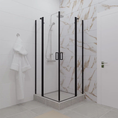 Душевое ограждение Тритон Тау-Блэк 90х90, квадратный поддон, сифон D90 мм