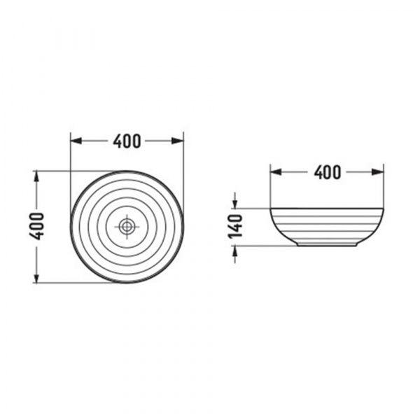Круглая стеклянная раковина 40 см Comforty CF1G40 прозрачное стекло, кольцевые ребра