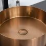 Круглая накладная раковина 40 см из нержавеющей стали Comforty CF8WBTD39RG цвет бронза, с донным клапаном