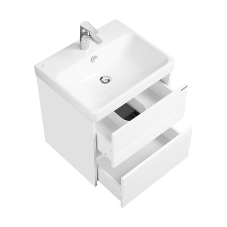 Тумба-умывальник Акватон Сканди 55 белый матовый/белый глянец 1A251701SD010 с раковиной Адриана-55