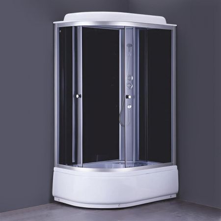 Душевая кабина Comforty 302R NEW правый угол, серое стекло, заднее черное стекло,1200*800*2150