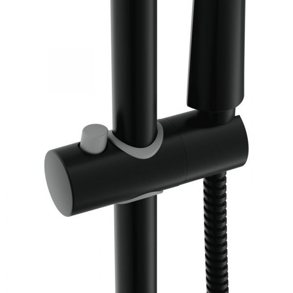 Душевой гарнитур со стойкой Cersanit Lara 68146, 3 режима, шланг 180 металл, чёрный