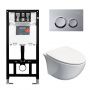 Готовый комплект Comforty 00-00022393CF: инсталляция CF3GT1900-10CH с хром клавишей + унитаз подвесной 107 безободковый