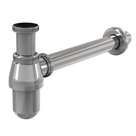 AlcaPlast. Сифон для умывальника, d 32мм, с накидной гайкой 5/4", цельнометаллический, A431