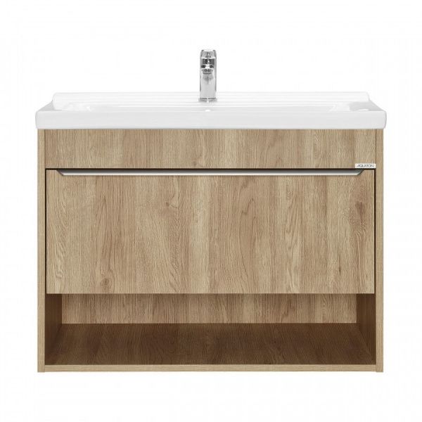 Тумба-умывальник Акватон Хоуп 80 Орех с раковиной Миранда 80 1A2873K0HP6C0