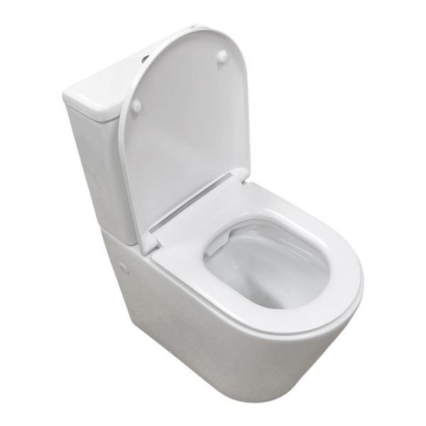 Безободковый унитаз-компакт Comforty CF41273S1 универсальный выпуск, двухрежимная арматура, сиденье дюропласт с микролифтом