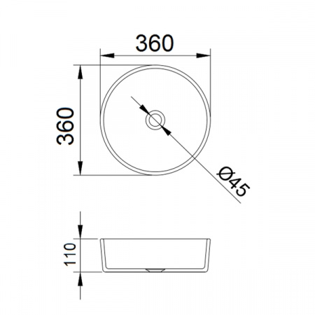 Накладная раковина 36 см Comforty CF21009 стеклянная кофе с прозрачным стеклом
