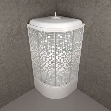 Угловая душевая кабина Тритон Мозаика 90*90 Б, глубокий поддон, сифон D50