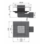 AlcaPlast. Сливной трап APV3344, 105х105/75 мм, комбинированный гидрозатвор