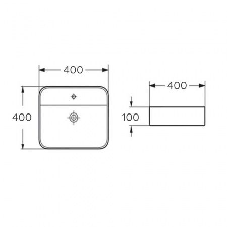 Накладная прямоугольная раковина 40 см Comforty 78574-40