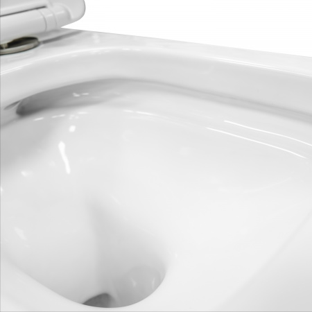 Унитаз подвесной безободковый Comforty CF40503 тонкое сиденье дюропласт с микролифтом
