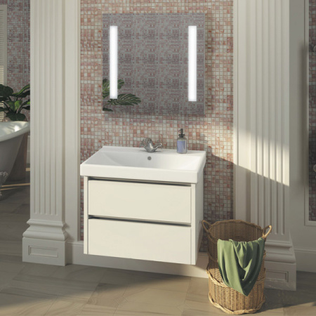 Comforty. Тумба-умывальник Дублин-75 белый глянец с раковиной Comforty 8057