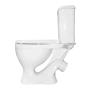 Sanita. Унитаз-компакт "Эталон" однорежимный, эконом, белый (сиденье полипропилен 80.07.80, арматура Уклад)