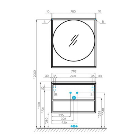 Тумба-умывальник Акватон Лофт Фабрик 80 Дуб Эндгрейн 1A242401LTDU0 с раковиной Victoria-N 800х460