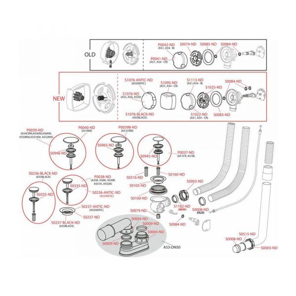 Сифон для ванны автомат AlcaPlast A51B-80 комплект (80 см), белый