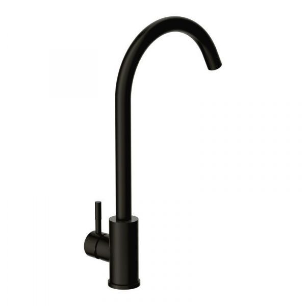 Чёрный смеситель для кухни R-излив Cersanit Комо 68243, нержавеющая сталь
