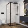 Душевое ограждение Domani-Spa Cube V128 1200*800*1900, без поддона, прозрачное стекло, Black accents