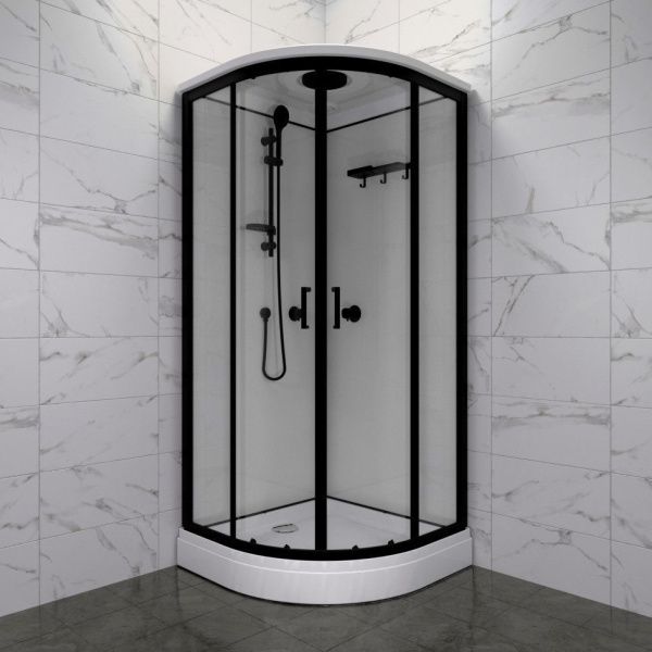 Душевая кабина Тритон Прайм-Блэк М3 90*90 А низкий поддон, черный профиль
