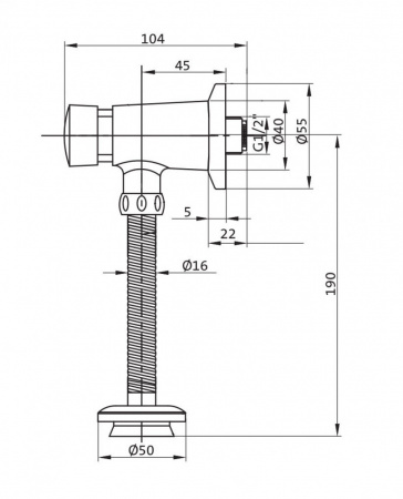 Писсуар Santek Гала 1WH501804 с креплением, горизонтальным сифоном и краном