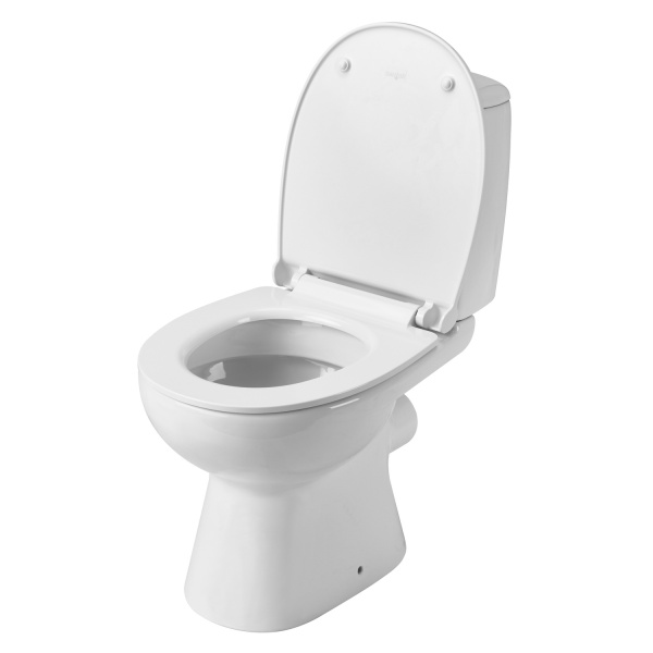 Унитаз-компакт Сантек Цезарь 1WH302415 прямой выпуск, двухрежимная арматура, тонкое сиденье дюропласт микролифт