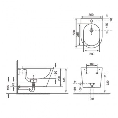 Биде подвесное Comforty CF40516 белый глянец