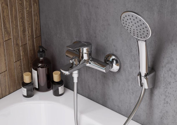 Смеситель для ванны Сантек Марион WH5A10006C001, короткий излив, с аксессуарами, хром