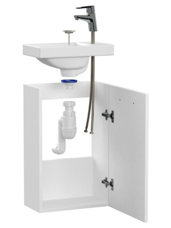 Тумба-умывальник Cersanit LARA 40 белая, раковина COMO 40, смеситель CARI сифон 64228