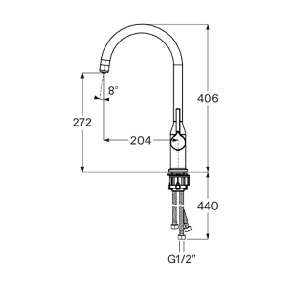 Смеситель для кухни Сантек Себа WH5A43020C001 с каналом для фильтрованной воды, хром