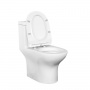 Унитаз моноблок безободковый Comforty CF41083OP универсальный выпуск, тонкое сиденье дюропласт с микролифтом, двухрежимная арматура