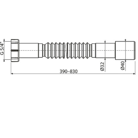 AlcaPlast. Гибкое соединение 5/4"х d 32/40 мм, пластик, A750