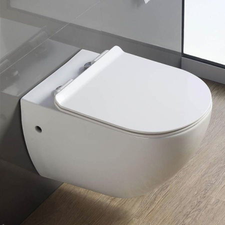 Унитаз подвесной Comforty 104 ободковый, сиденье дюропласт softclose тонкое, быстросъемное