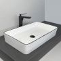 Накладная прямоугольная раковина Comforty CF11099 скандинавская черная кромка, фарфор