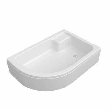 Асимметричный душевой поддон Тритон ПД19 120*80 1/4 круга, средний с сиденьем, правый в комплекте