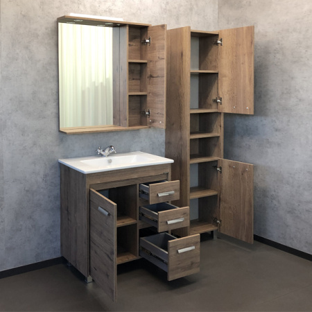 Comforty. Тумба-умывальник Марио-75 дуб темный с раковиной Quadro 75