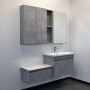 Тумба-умывальник подвесная Comforty Осло-70ПД бетон светлый с раковиной COMO 70
