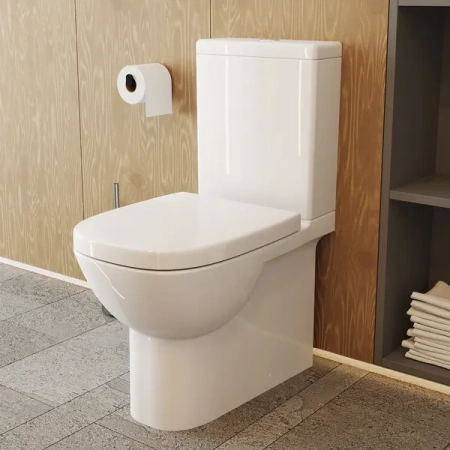 Sanita Luxe. Унитаз-компакт Quadro с функцией биде, двухрежимный, сиденье дюропласт с микролифтом