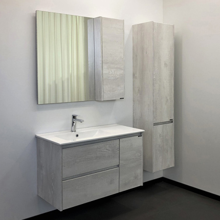 Comforty. Тумба-умывальник "Бремен-90" дуб белый с раковиной Comforty 9090EL