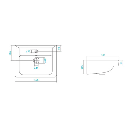 Santek. Раковина "Тигода 50" 500x380 мм 1WH302128