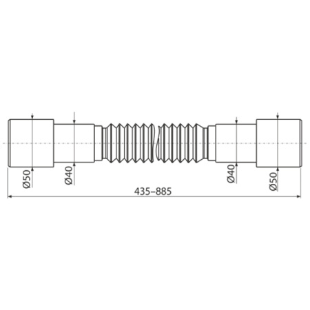 Гибкое соединение d 50/40 х d 40/50,  пластик AlcaPlast A720