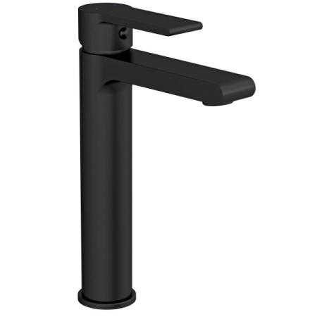 Смеситель для раковины Cersanit Brasko Black 63111, высокий, сливной гарнитур, черный