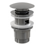 AlcaPlast. Водослив для умывальника click/clack 5/4" A390, цельнометаллический с большой заглушкой