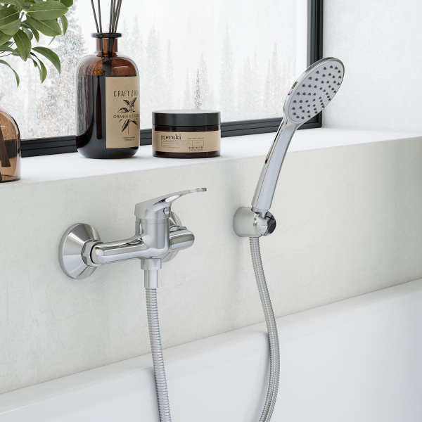 Смеситель для душа Сантек Баус WH5A20010C001, с аксессуарами, хром