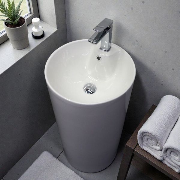 Напольная раковина с постаментом моноблок Comforty CF1233