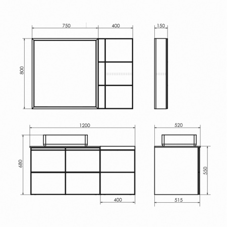 Тумба подвесная Comforty Таллин-40 Белый/Дуб натуральный