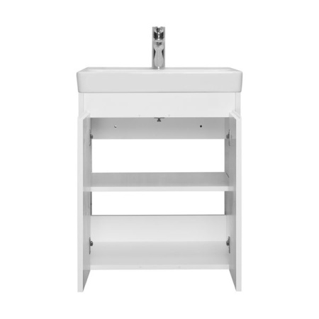 Тумба-умывальник Акватон Сканди Doors 55  Белый матовый/Белый глянец 1A278801SD010 с Адриана-55