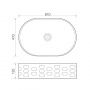 Накладная овальная раковина для ванной HDA091 рифленый борт, фарфор