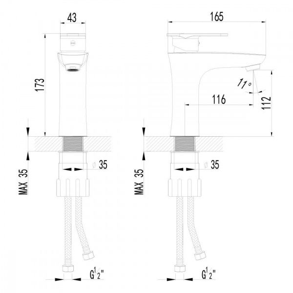 Смеситель для раковины AWP Narbus S0206C хром